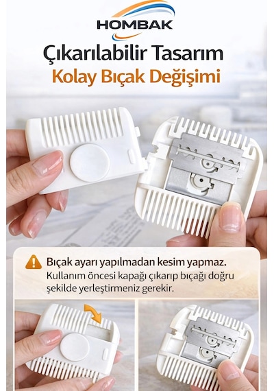 2 Si 1 Arada Saç Kırık Alma Tarağı Ayarlanabilir Jiletli Saç Düzeltici Tarak Profesyonel Saç Bakım