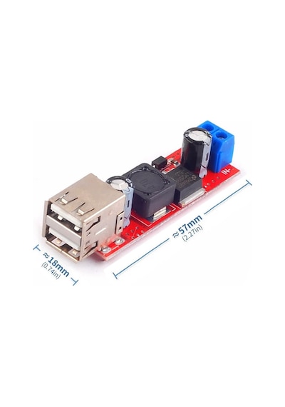 Lm2596 Dual Usb Power Modül Voltaj Düşürücü Mp3 Mp4 Araç Güç Mod
