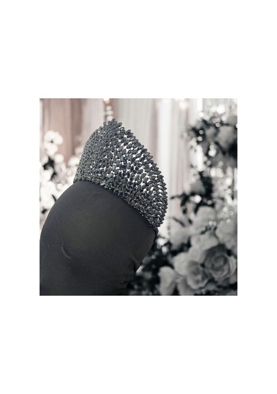 Kristal Taşlı Gelin,kına,nişan,söz,after,bride,party Taç 2 Siyah - 707821391 Siyah