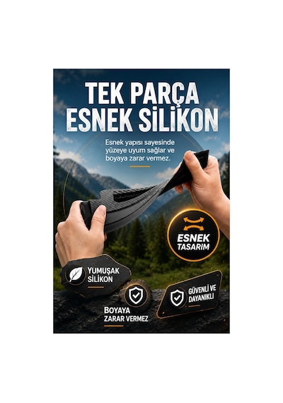 Oto Araba Araç Cam Ve Kaporta Su Temizlik Kurutma Sileceği Çekçek Çizmez Tutma Aparatlı Silikon Karbon Siyah