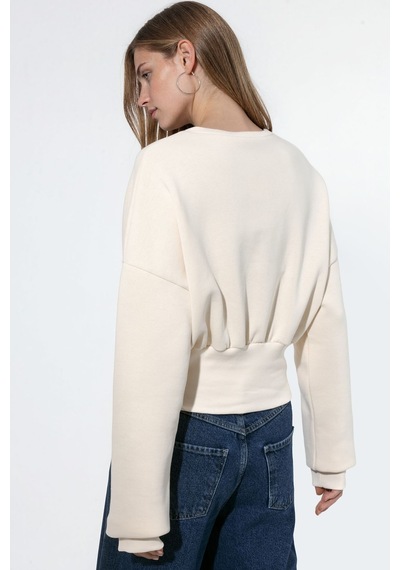 Hiccup Busem Kadın Pamuk-polyester Sweatshirt Krem