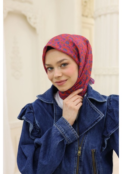 Silk Home Soft Eşarp 73077-10 Mor, Mercan, Parlak Turuncu