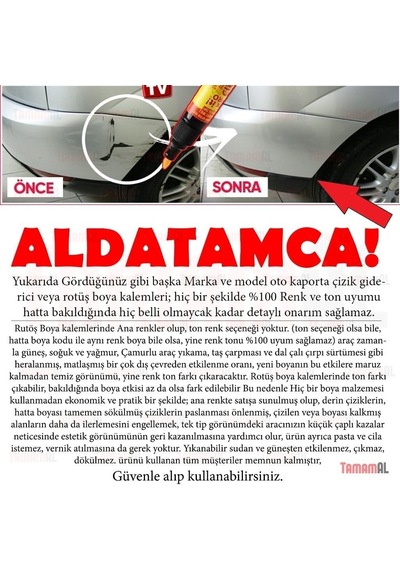 Alman Markası Kaporta Rötüş Kalemi Siyah Beyaz Gri Kırmızı Mavi