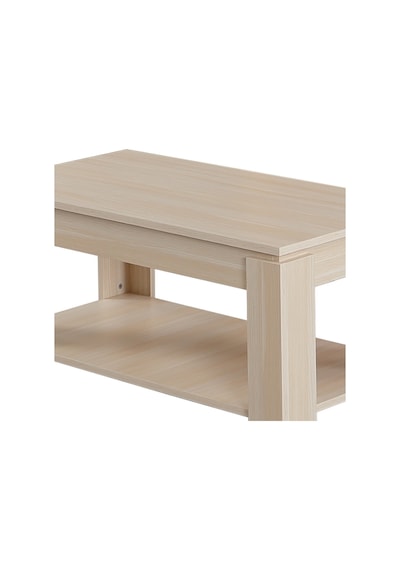 Shelf Orta Sehpa Açık Meşe / Raflı Dikdörtgen Orta Sehpa