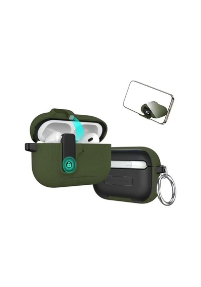 Airpods Pro 3 İle Uyumlu Fabric Serisi Özel Kilitli Tasarım Ve Kumaş Yüzeyli Kılıf Darbelere Karşı Koruyucu Kapa Diğer