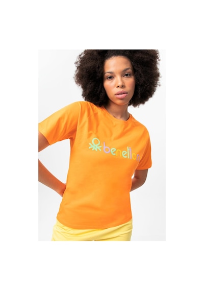 Benetton Bnt-w20360-23y Kadın T-shirt BNT-W20360-R1840 Turuncu