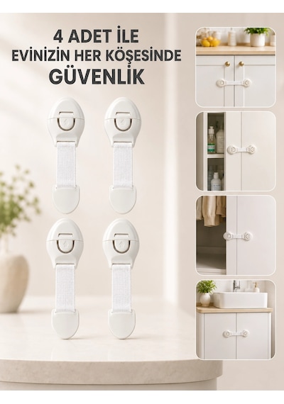 4 Adet Çok Amaçlı Çocuk Güvenlik Kilidi Dolap, Çekmece Ve Gardırop İçin Diğer