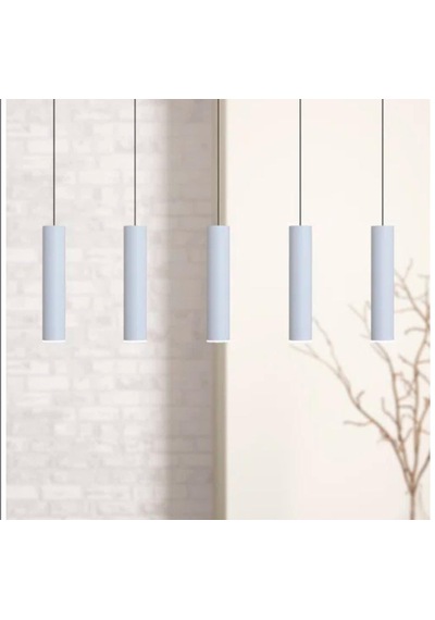 Mylights Sıralı Masaüstü Beşli 5 Li 120 Cm Mat Beyaz Gün Işığı Led Ampullü Led Avize Masa Üstü Led Spot Beyaz