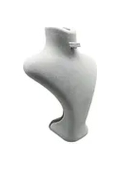 Yerli Üretim Londra Model Süet Kumaş Gri Renk 28/ 22 Cm Takım Kolye-küpe-yüzük Sergileme Mankeni Çok Renkli