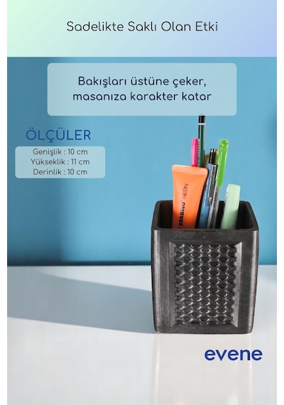 Kalemlik Masa Kalemliği Organizer Kalemlik Gümüş Eskitme Renk Model 86 Çok Renkli