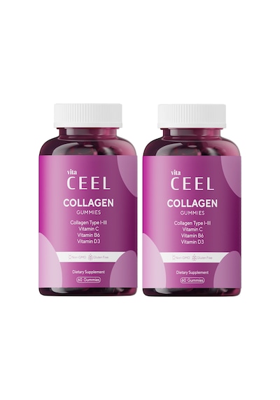 2'li Kollajen Çiğnenebilir Gummy, Tip,1-3, Vitamin C, Vitamin B6, Vitamin D3