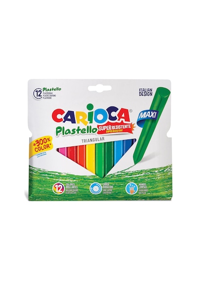 Carioca Jumbo Üçgen Elleri Kirletmeyen Pastel Boyama Kalemi 12li