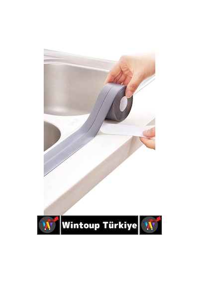 Bantseti Mutfak Lavabo Pencere Sızdırmaz Kenar Yalıtım Bandı Çok Şık Beyaz-gri 3.2 Metre Dörtlü Set