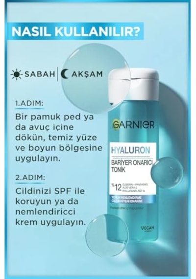 Hyaluron Bariyer Onarıcı Tonik 120ml Gliserin, Panthenol, Aloe Vera & Hyaluronik