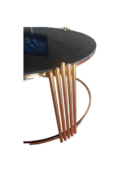 Piano Orta Sehpa Dekoratif Gold Metal Siyah Cam Gold Piano Orta Sehpa Dekoratif Gold Metal Siyah Cam Gold