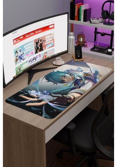 Kaeya Genshin Impact Anime Oyuncu V2 - 90x40 Xxl Gaming Mouse Pad Fare Altlığı