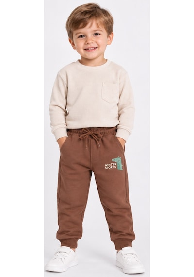 İrem Erkek Çocuk /kız Çocuk Winter Yazılı Timsah Desenli Cepli Bel Bilek Lastikli Kahverengi Renk Eşofman Altı İrem Erkek Çocuk /kız Çocuk Winter Yazılı Timsah Desenli Cepli Bel Bilek Lastikli Kahverengi Renk Eşofman Altı