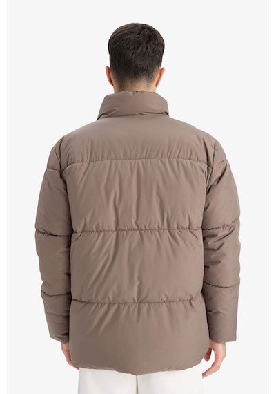 Defacto Su İtici Regular Fit Dik Yaka Peluş Astarlı Triko Manşetli Fermuarlı İç Cepli Mont E9250ax25wnbn571 Kahve-bn571