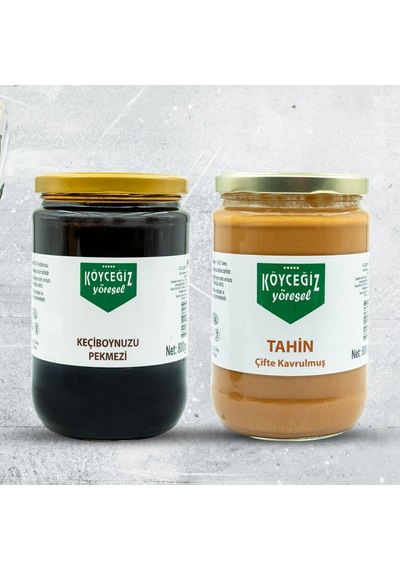Köyceğiz Yöresel Çifte Kavrulmuş Tahin 600 G + Keçiboynuzu Pekmezi 800 G
