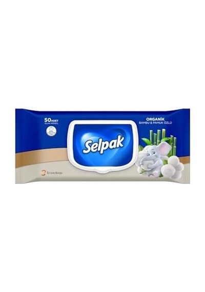 Organik Bambu Ve Pamuk Islak Mendil 1x50