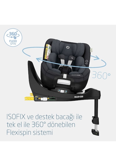 Mica Pro Eco I-size Adac'lı Isofix'li 360 Dönebilir Yatabilir 0-18 Kg Oto Koltuğu Graphite