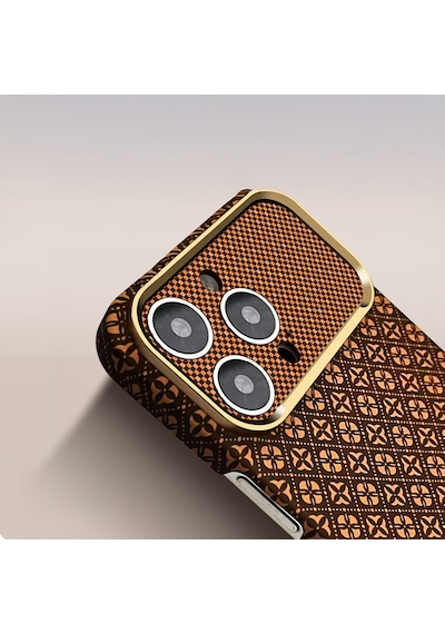 Apple iPhone Uyumlu 14 Pro Max Kılıf Magsafe Şarj Özellikli Premium Retro Çiçek Desenli Kamera Ve Lens Korumali Velix Sert Pc Kapak Kahverengi