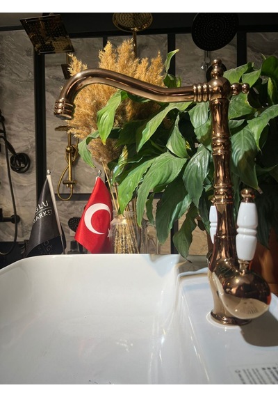 İsaoğlu Yapı Arıtmalı Mutfak Bataryası Bakır Rustik Arıtmalı Armatür Pirinç Malzeme Zen Design Bakır