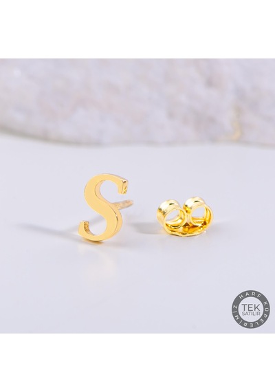 Goldkupe 14 Ayar Altın S Harf Küpe 0,41 Gr-1377