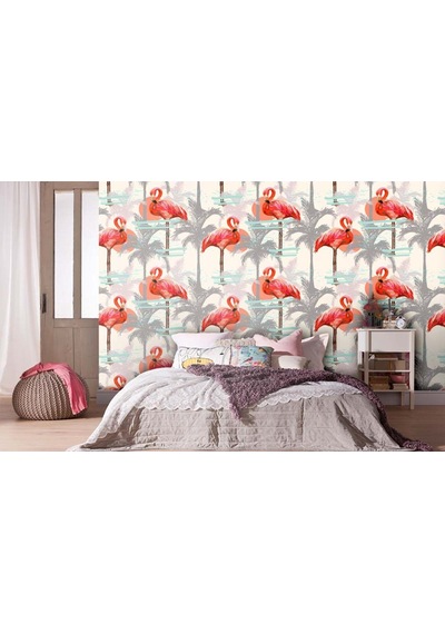 Flamingo Desenli Duvar Kağıdı (397446729)