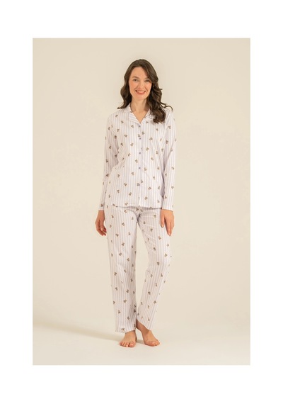 Angbutik Rolypoly Rp3913-s Kadın Gömlek Pijama Takım LILA