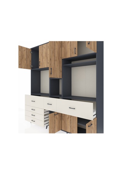 Hyperion Dolap 10 Raflı 6 Çekmeceli 8 Kapaklı 220x44x243 Antrasit-çam/aytaşı Atlas Çam/aytası - Antrasıt Hyperion Dolap 10 Raflı 6 Çekmeceli 8 Kapaklı 220x44x243 Antrasit-çam/aytaşı Atlas Çam/aytası - Antrasıt