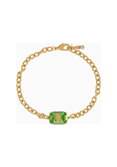 Kurt Geiger Crystal Bracelet Parlak Kristal Ve Pirinçten Zarif Bileklik Yeşil