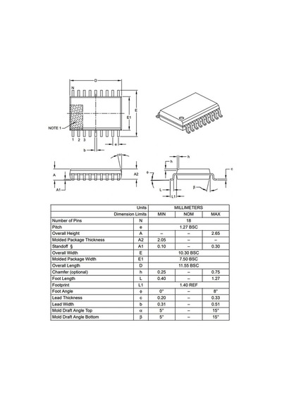 Pıc16f628a I/so Smd Soıc-18 8-bit 20 Mhz Mikrodenetleyici