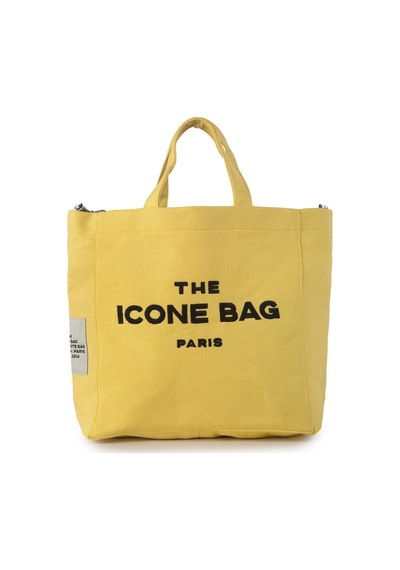 Icone Sarı The Icone Bag Paris İşlemeli Tote Kadın Kol Çantası Ve Omuz Çantası Sarı