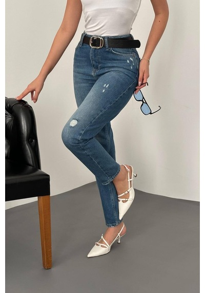Alemdarshop Mavi Lazer Kesim Jeans Pantolon