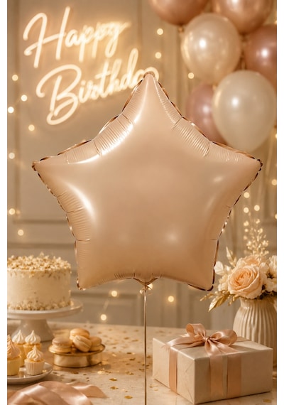 Folyo Balon Yıldız Karamel 18 İnç 45 Cm Metalik Parti Doğum Günü Kutlama Dekorasyon Balonu Çok Renkli