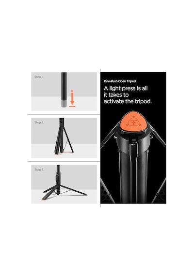 Kablosuz Bluetooth Selfie Çubuğu Uzaktan Kumandalı Tripod / 1.4 Metre Kolay Taşınabilir S541w Black - Amp09336