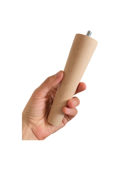 Ahşap Ayak 15 Cm 2'li Set M8 Civatalı Bağlantı Aparatlı Dolap Mobilya Koltuk Kanepe Destek Ayağı Ayakları Ahşap