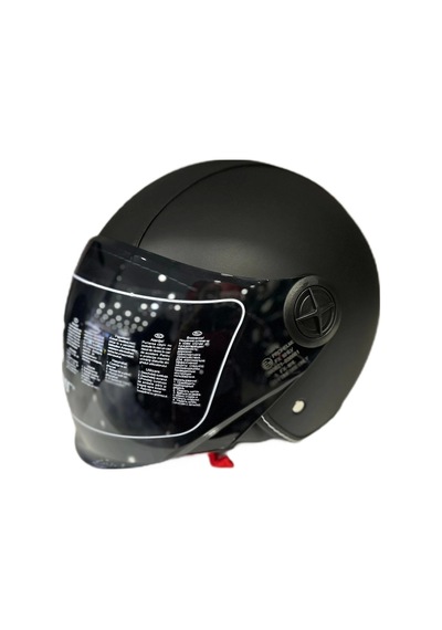 Mts FX-101 Deri Kaplama Çenesiz Kask Siyah