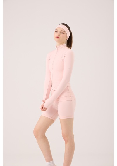 Holly Lolly Parmak Detaylı Fermuarlı Fabiola Ceket Pembe