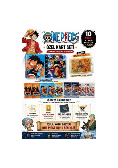 Cantex Tech One Piece 10 Paket Kart + 1 Nadir Metal Koruma Dahil Kart Ve Albüm Set