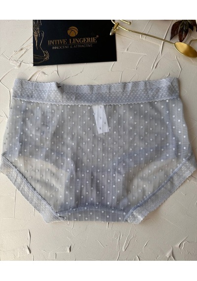 Lily Baby Puantiyeli Pamuk Ağlı Transparan Esnek Normal Bel İthal Gri