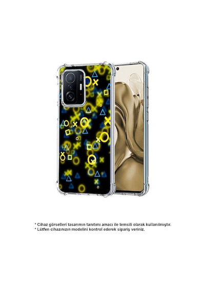 Samsung Galaxy Uyumlu M33 Köşe Korumalı Antişok Kapak Semboller Tasarımlı Şeffaf Kılıf