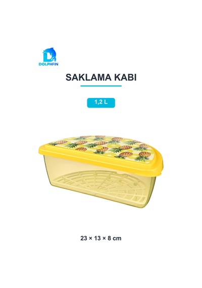 Meyve Saklama Kabı 1,2 L Süzgeçli Mutfak Kabı Çok Renkli