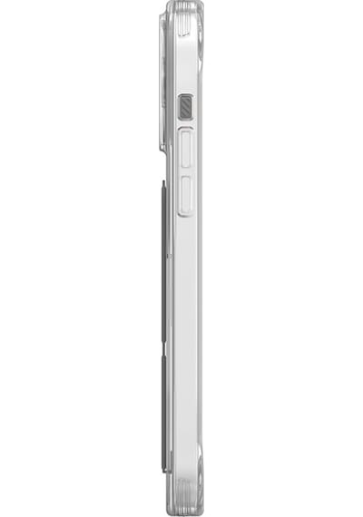 Apple Uyumlu iPhone 15 Pro Max Kılıf Skinarma Şeffaf Renk Geçişli Airbag Tasarımlı Standlı Cosmo Kapak Gri