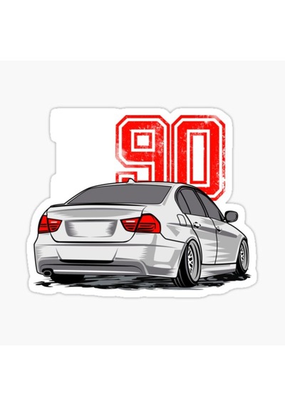E90 Araba Cam Sticker Yapıştırma 16Cm 2 Adet