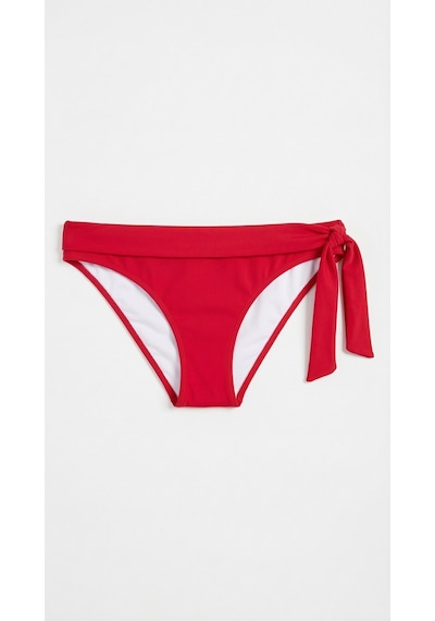 Zi Kırmızı Bir Taraf Kalın Ip Bağcıklı Bikini Altı