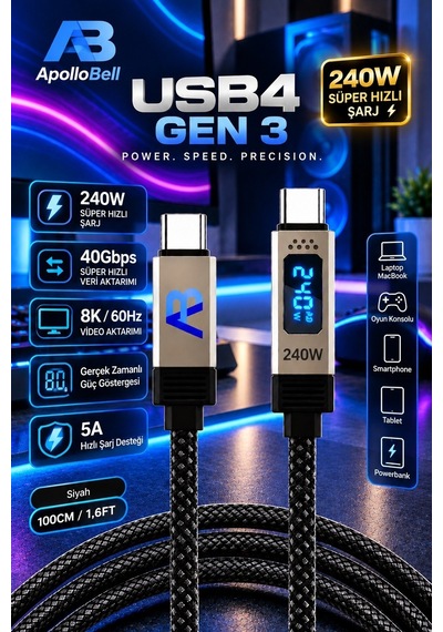 Apollobell Cch13-007 Usb4 Gen 3 Kablo