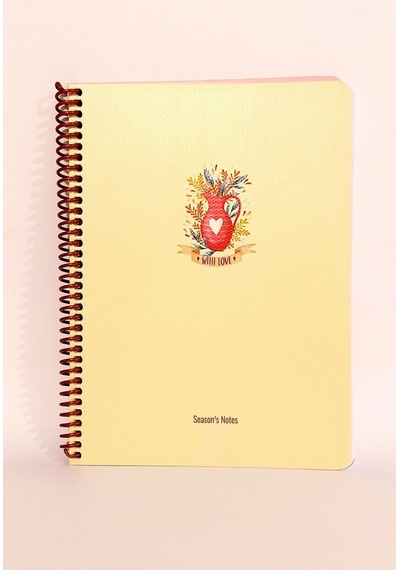 80 Sayfa Çizgisiz Telli Defter Kahve Temalı 16x22 Cm 60 Gr Beyaz Kağıt 4