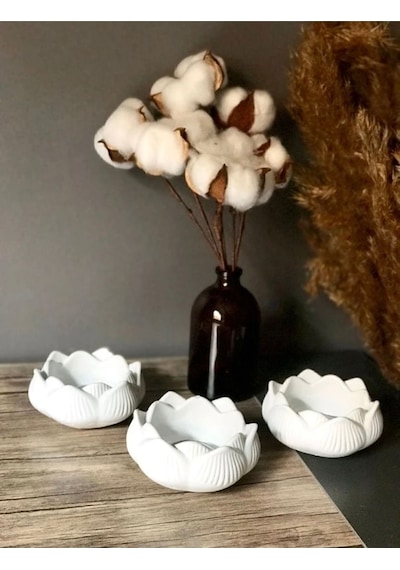 Bernami Mumluk Şamdanpinterest Lotus Çiçeği Dekoratif Mumluk - 3 Adet Diğer